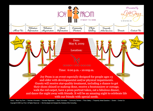 Joy Prom Web Design